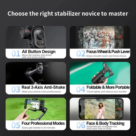 AOCHUAN SmartXE – 3-Axis Gimbal for Smooth Smartphone Videos
