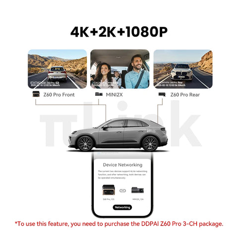 2025 New DDPAI Z60 Pro 4K Dash Cam Support Rear and Interior Car Camera SONY STARVIS2 678 Sensor  5GHz Wi-Fi ADAS 4G DVR