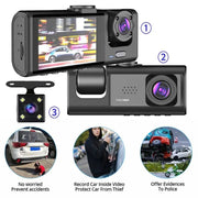 Advanced 1080P Triple Camera Dash Cam